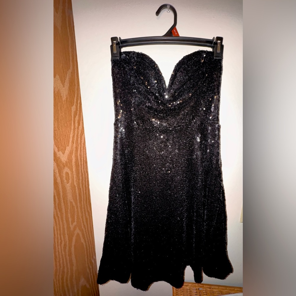 Black Beaded Sequined Dress